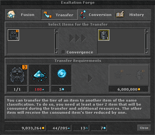 Forge Class Four Item transfer